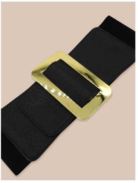 Ceinture large à boucle métallique