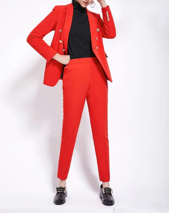 Ensemble Costume Blazer avec Boutons Lion et Pantalon de TOP QUALITÉ-set d'ensemble-Adrienne&Sandrine