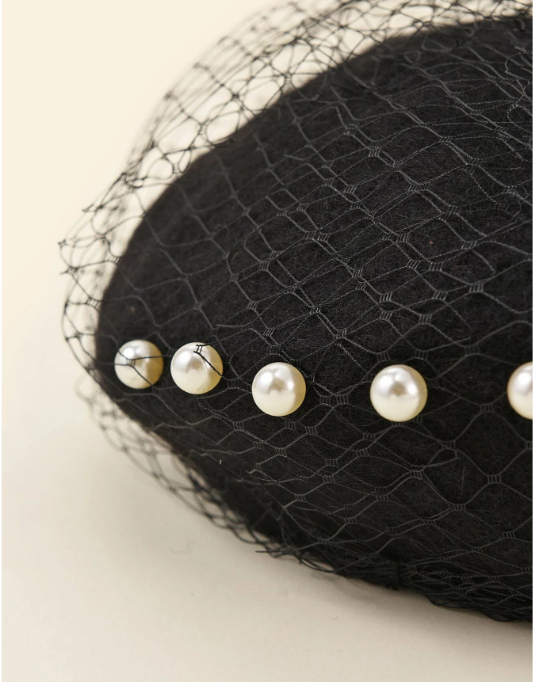 Béret avec perle Nadia