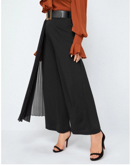 Pantalon en mousseline avec ceinture
