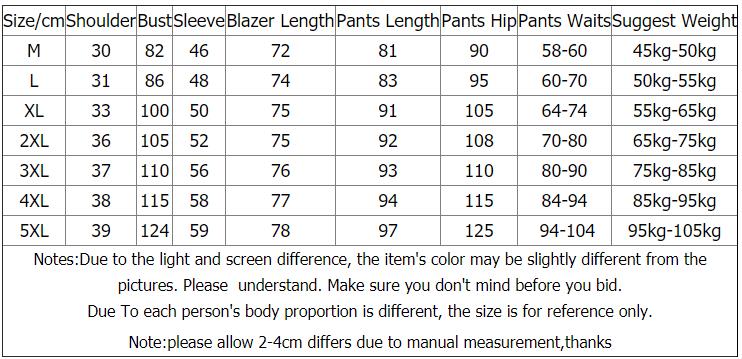 2 pièces ensembles à double boutonnage Blazer surdimensionné + pantalon taille L-5XL