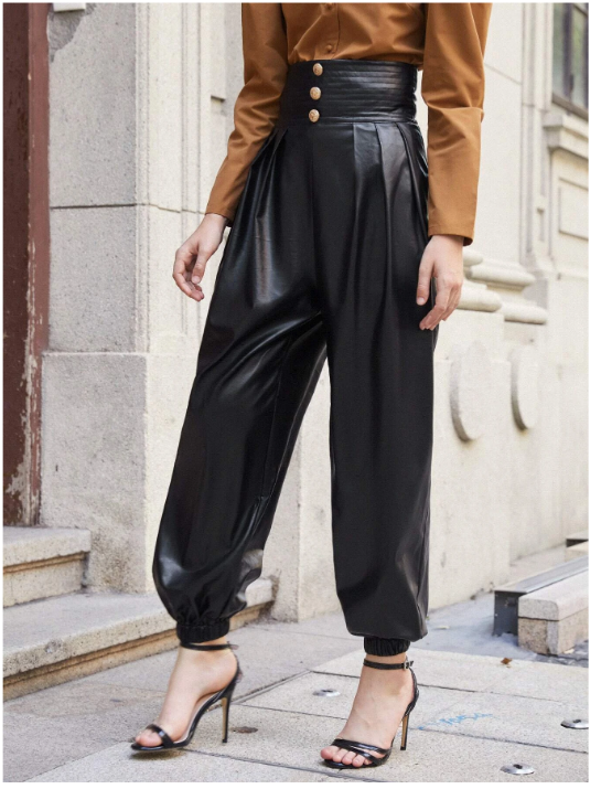 Pantalon en cuir PU Berthe
