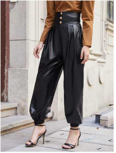 Pantalon en cuir PU Berthe