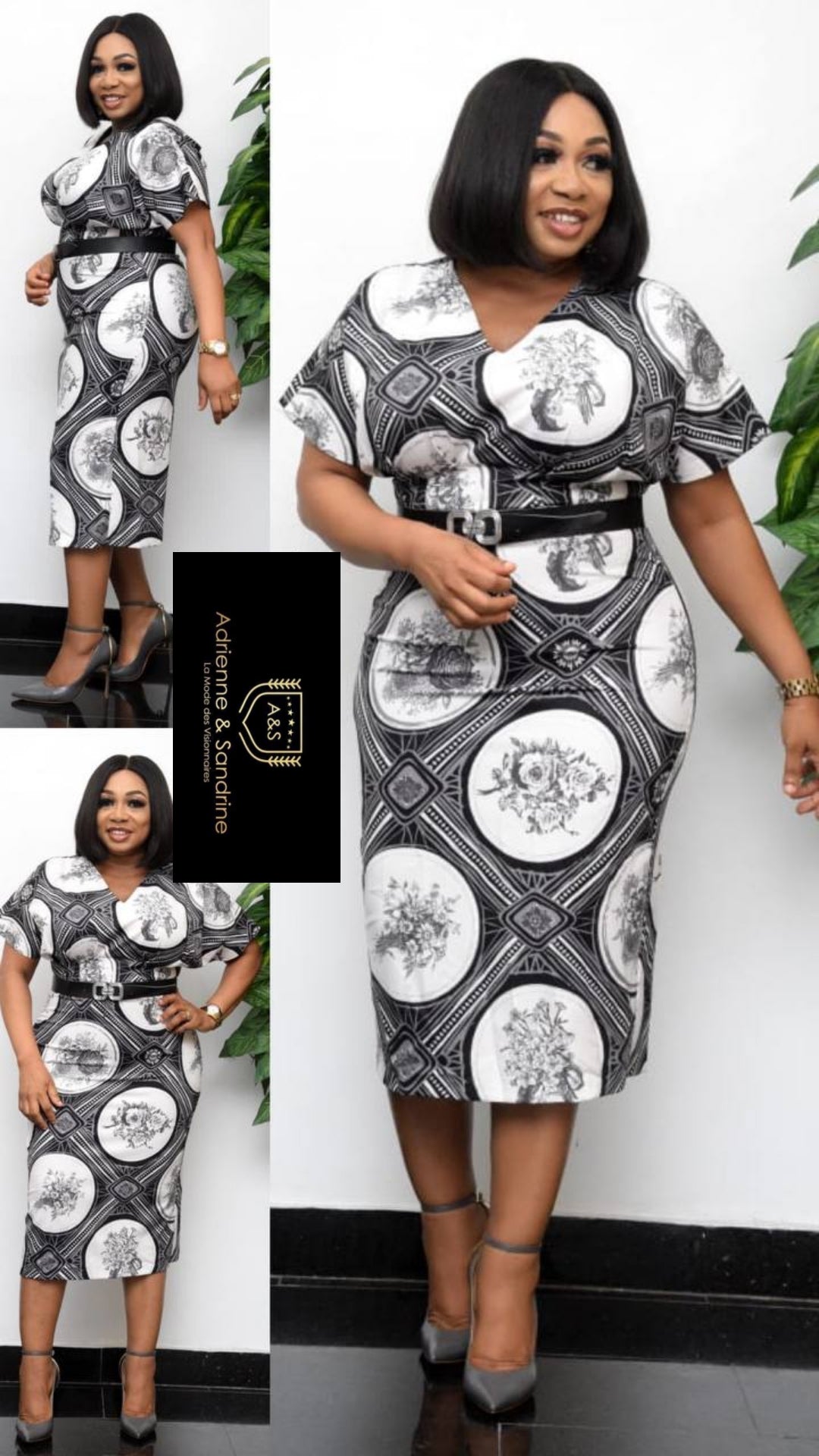 Clemence-Kleid mit Gürtel