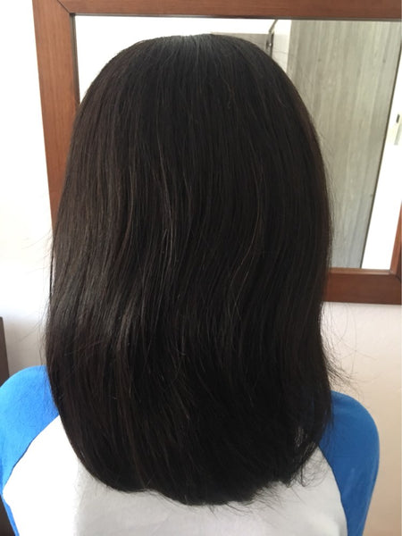 Perruques Brésiliens Bob Remy Hair avec Dentelle Raides Cheveux 100% Humains-Adrienne&Sandrine