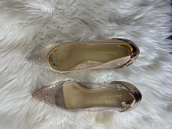 Kristallgestrickte Zoe-Pumps mit Leopardenmuster