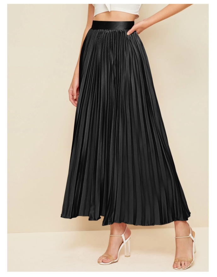 Jupe plissée en satin Cloé