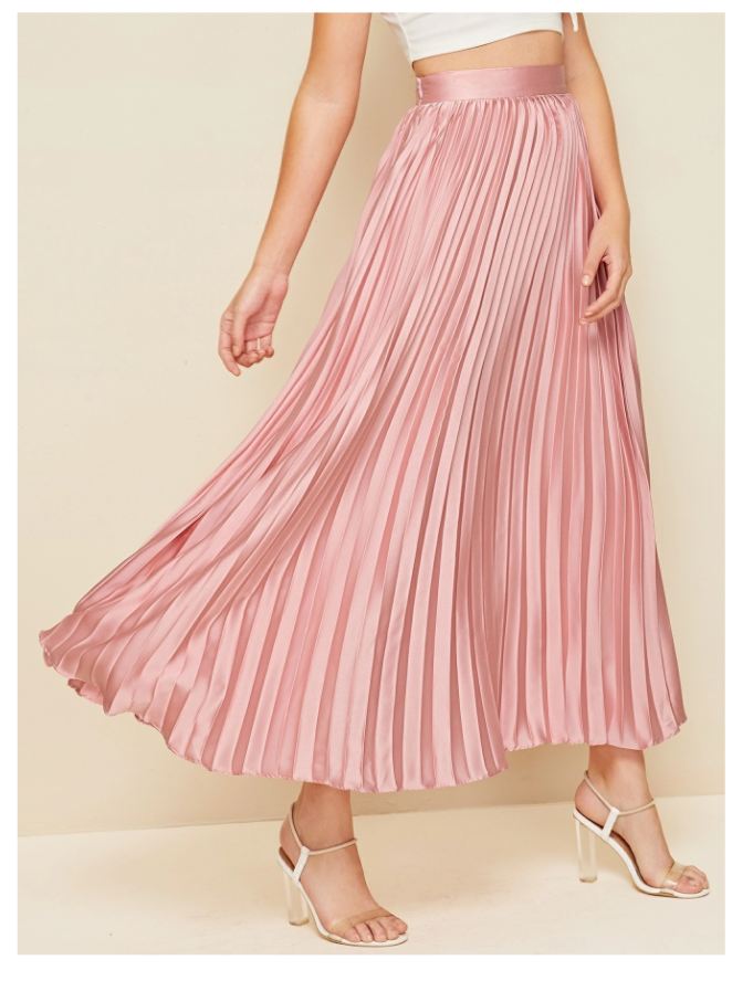 Jupe plissée en satin Cloé