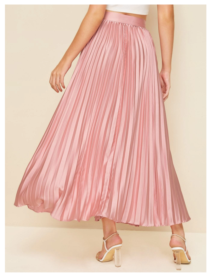 Jupe plissée en satin Cloé