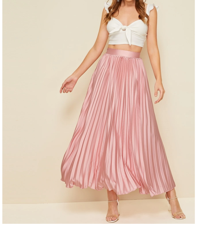 Jupe plissée en satin Cloé