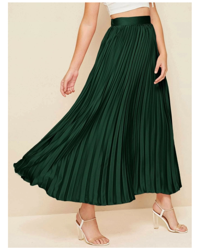 Jupe plissée en satin Cloé