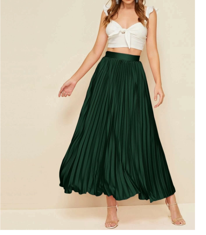 Jupe plissée en satin Cloé