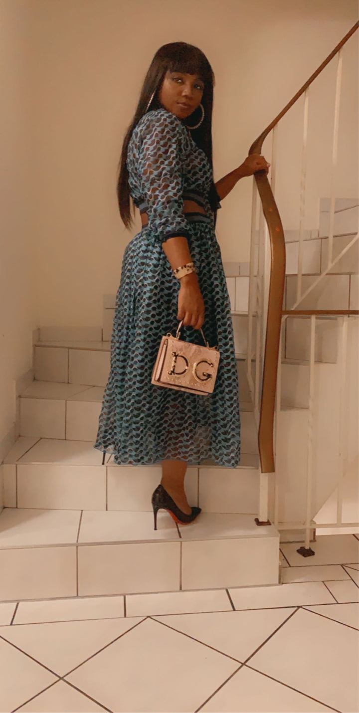 Marie 3/4 Printed Dress