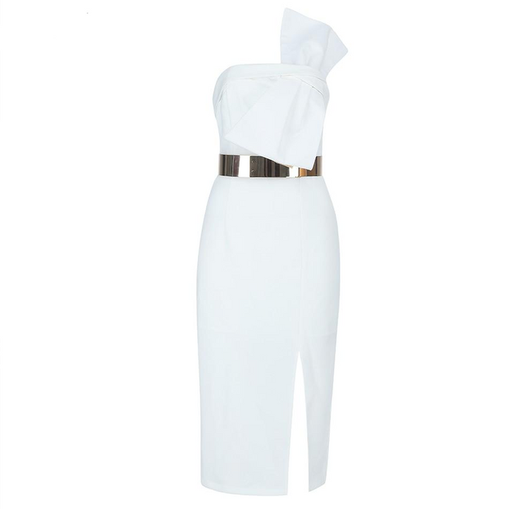 Élégantes Robe Sexy Sans Bretelles Arc Midi-robe-Adrienne&amp;Sandrine