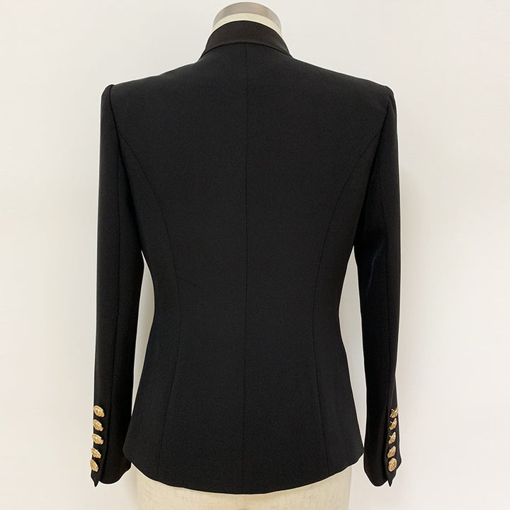 Designer Stylish Blazer Single Button Bouton Lion Agrémentée-veste-Adrienne&amp;Sandrine