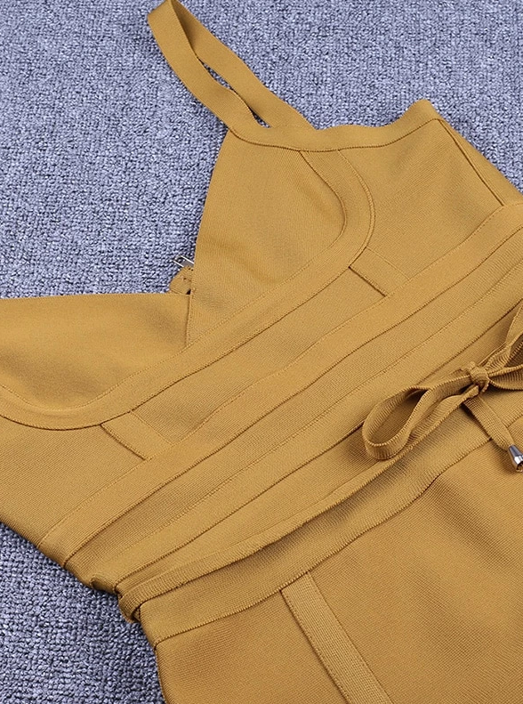 Sexy Robe Bandage Moulante Jaune de XL-4XL-robe-Adrienne&amp;Sandrine