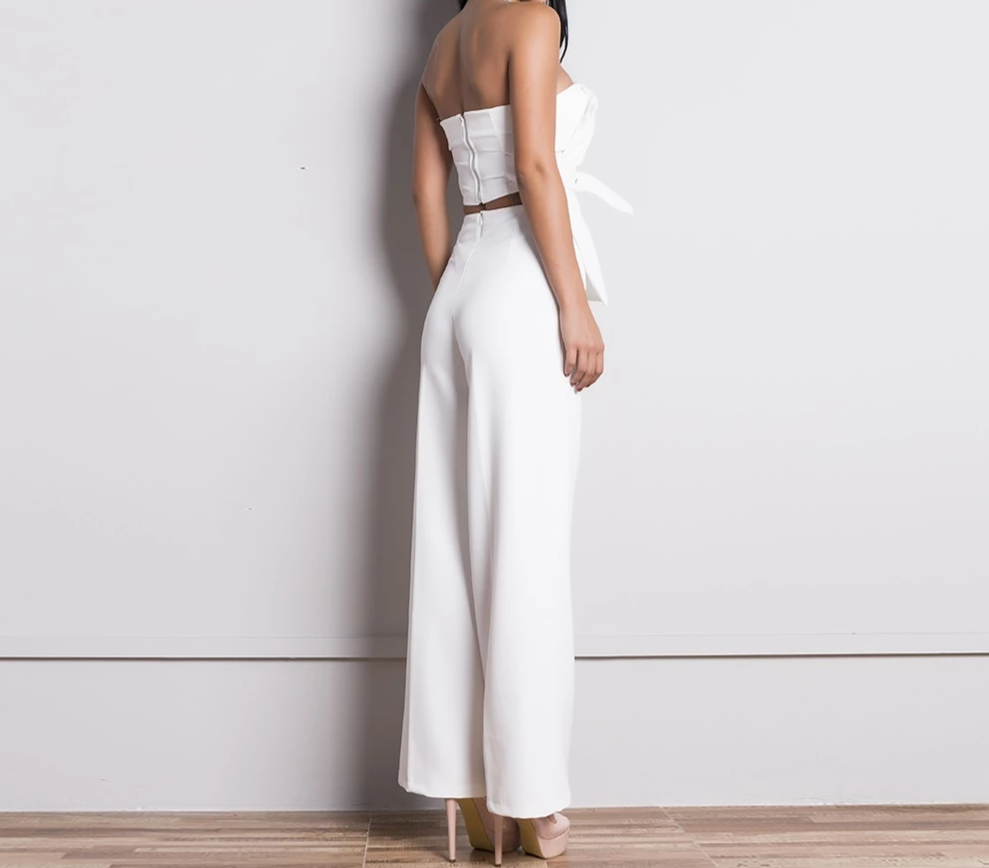 2-Piece Sandesse Top and Pants with Belts