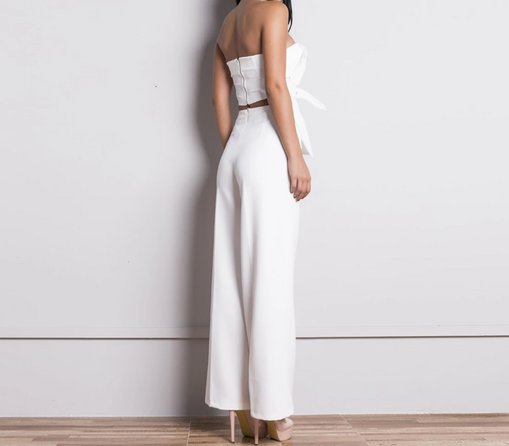 2-Piece Sandesse Top and Pants with Belts