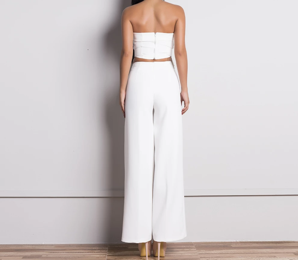 2-Piece Sandesse Top and Pants with Belts