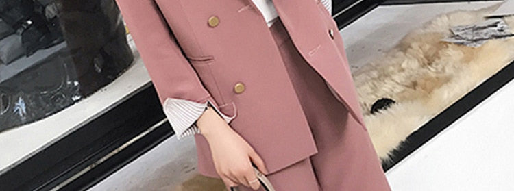 2 pièces ensembles à double boutonnage Blazer surdimensionné + pantalon taille L-5XL-set d&