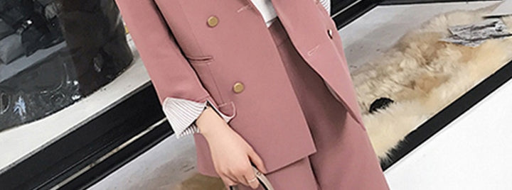 2 pièces ensembles à double boutonnage Blazer surdimensionné + pantalon taille L-5XL-set d&