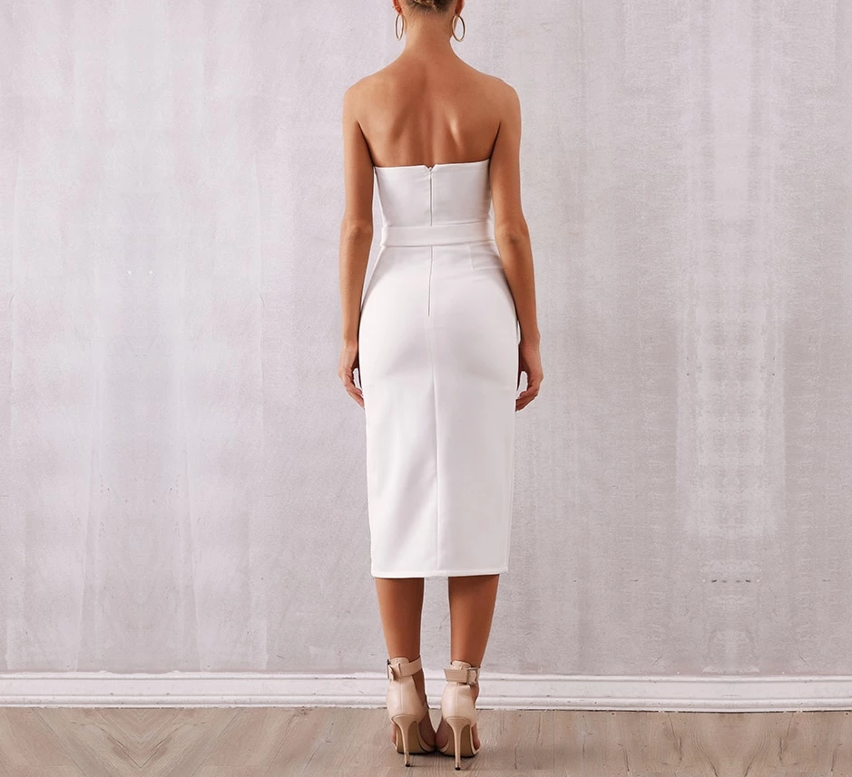 Robe De Soirée Moulante Sans Manches avec Ceintures-robe-Adrienne&amp;Sandrine