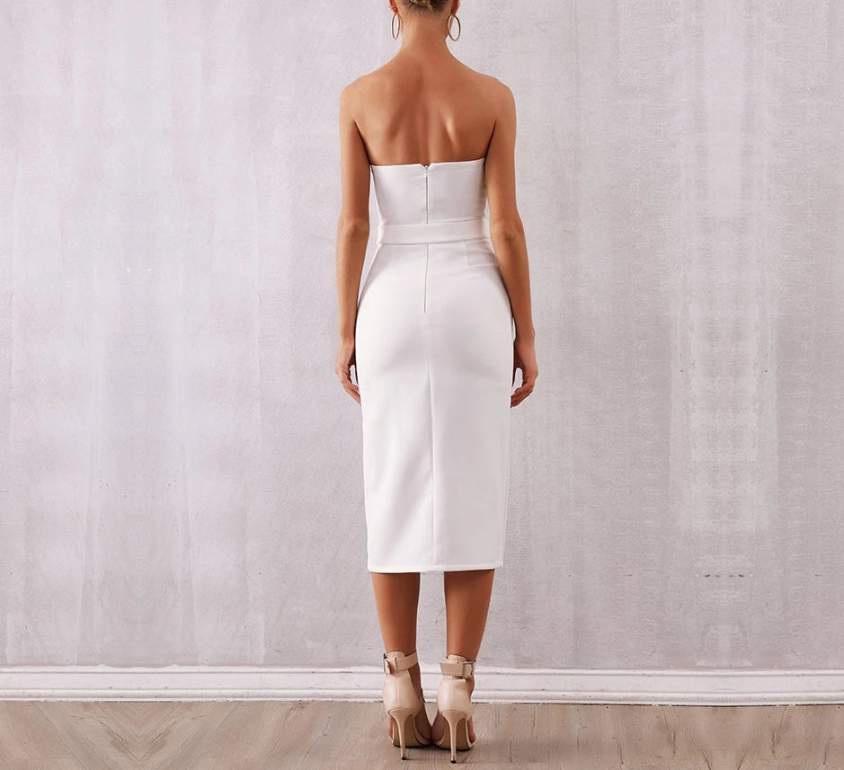 Robe De Soirée Moulante Sans Manches avec Ceintures-robe-Adrienne&Sandrine