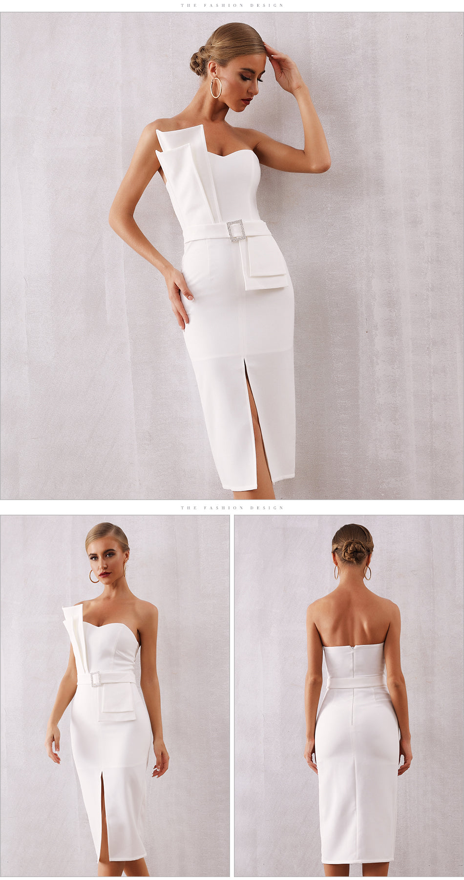 Robe De Soirée Moulante Sans Manches avec Ceintures-robe-Adrienne&Sandrine