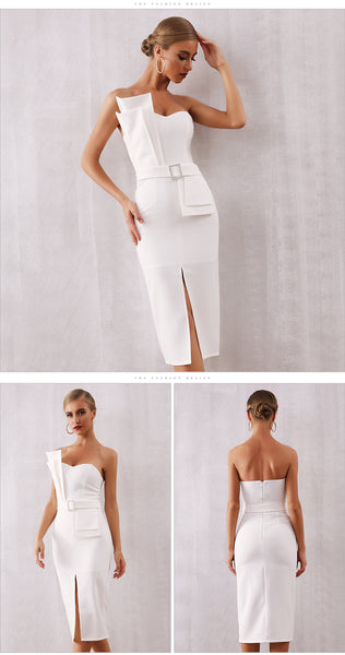 Robe De Soirée Moulante Sans Manches avec Ceintures-robe-Adrienne&Sandrine