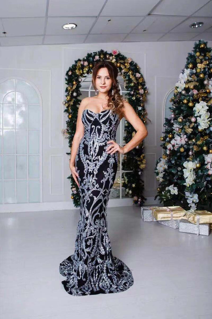 Elegant Sissy dress with sequins