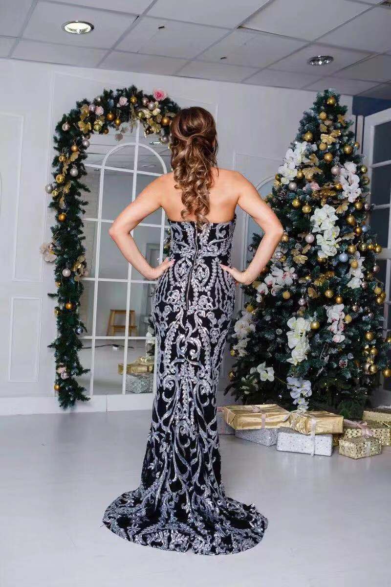 Elegant Sissy dress with sequins