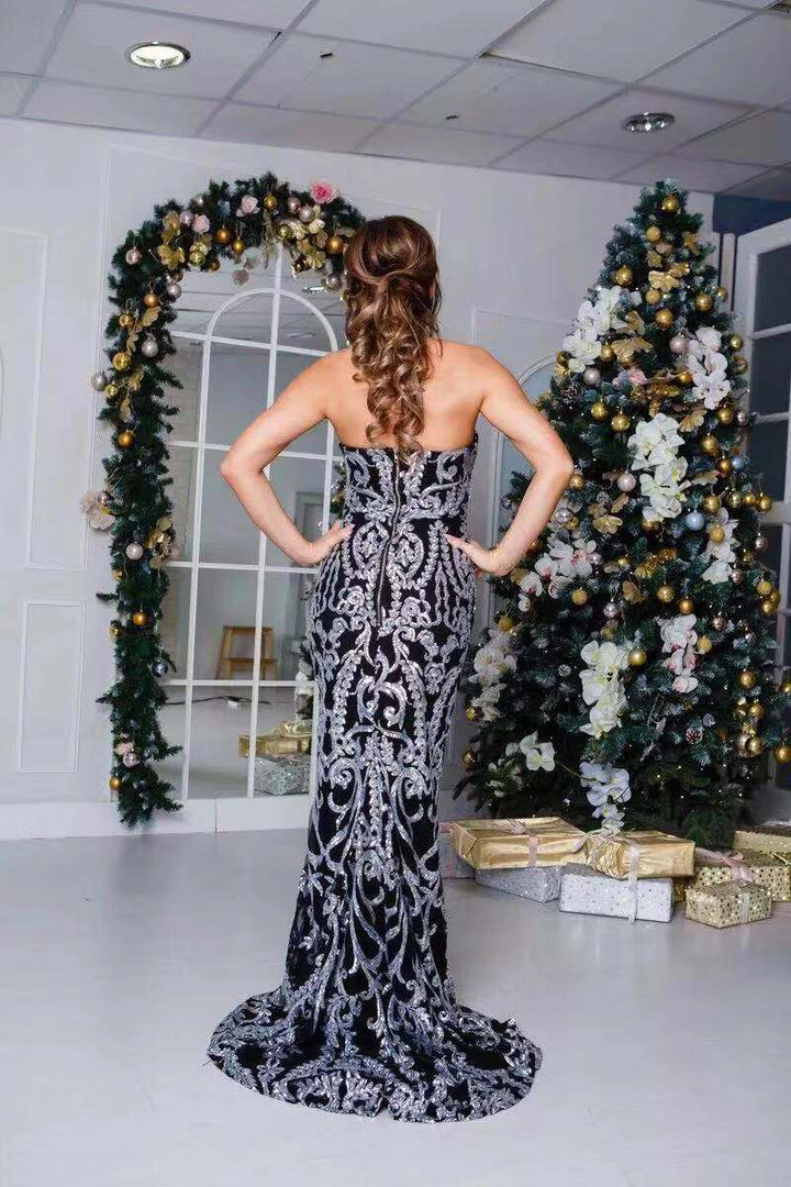 Elegant Sissy dress with sequins
