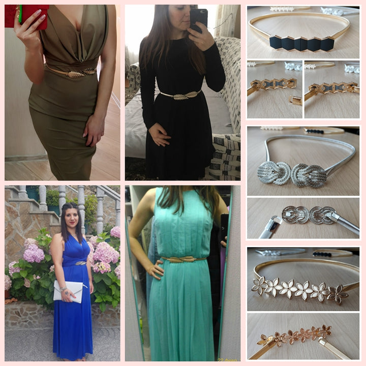 Metal Flower Leaf Belts