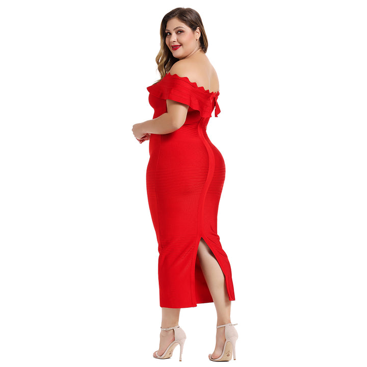 Plus Size XL-3XL Midi Bandage Dress