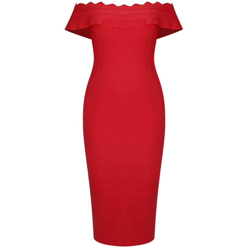 Plus Size XL-3XL Midi Bandage Dress