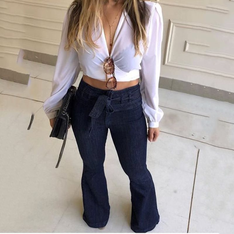 Jeans évasé taille haute