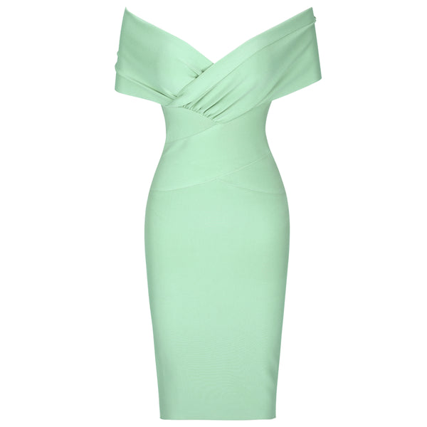 Robe Bandage Hors Épaule Drapée