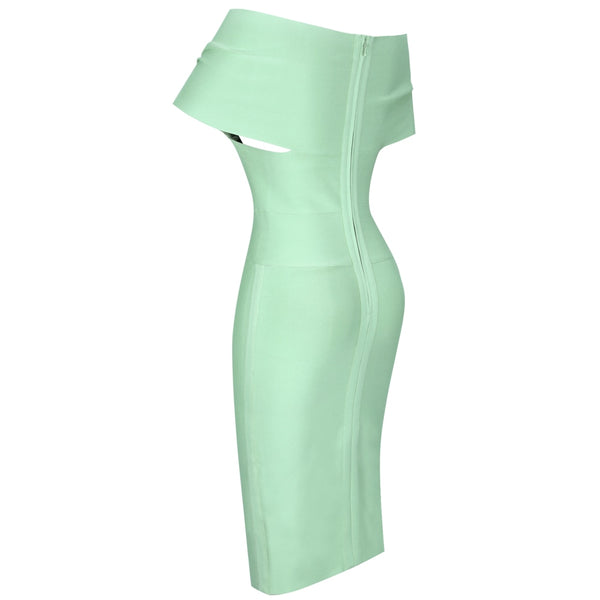 Robe Bandage Hors Épaule Drapée