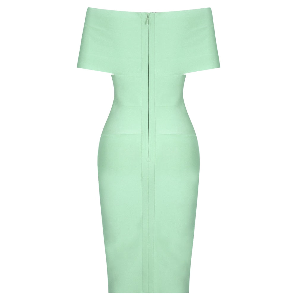 Off-the-Shoulder Draped Bandage Dress