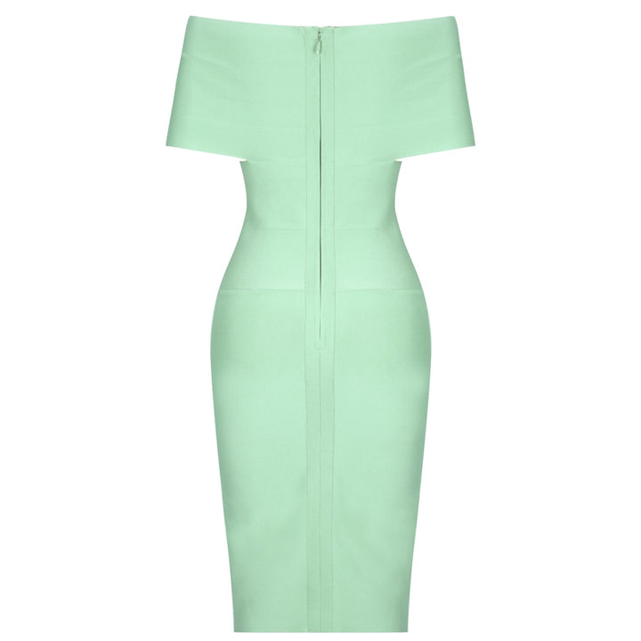 Off-the-Shoulder Draped Bandage Dress