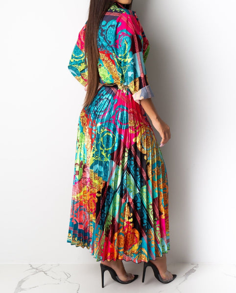Ensembles 2 pièces Blouse et jupes plissées Grace
