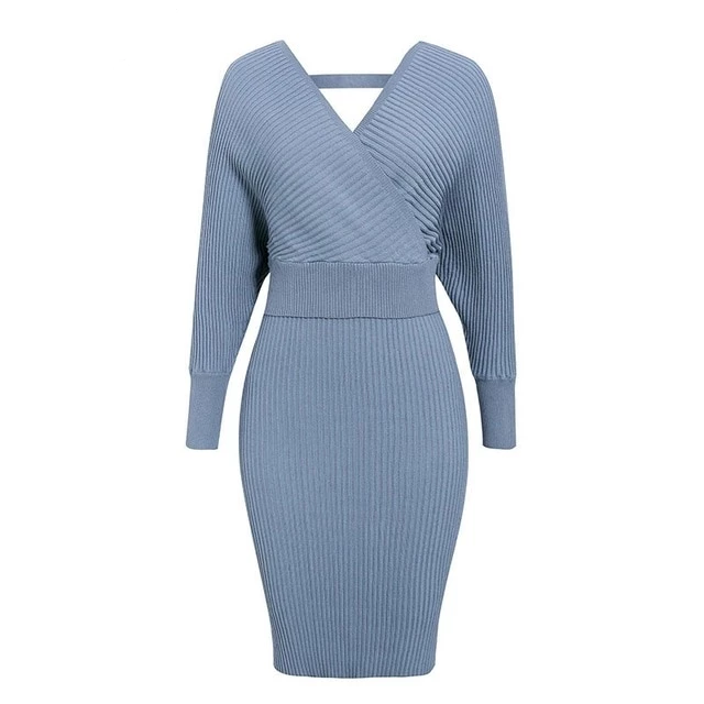 Robe élégante Rosy cou-V automne hiver-robe-Adrienne&amp;Sandrine