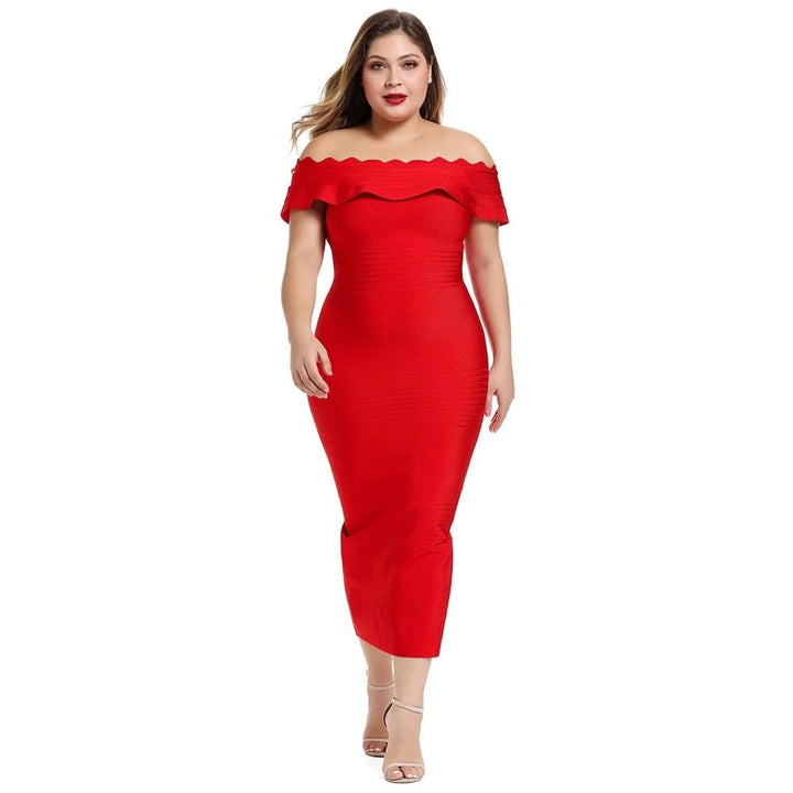 Plus Size XL-3XL Midi Bandage Dress