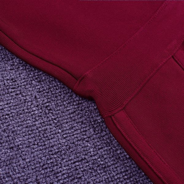 Robe Bandage Vin À Manches Longues Plus de Taille XL-3XL