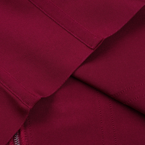 Robe Bandage Vin À Manches Longues Plus de Taille XL-3XL