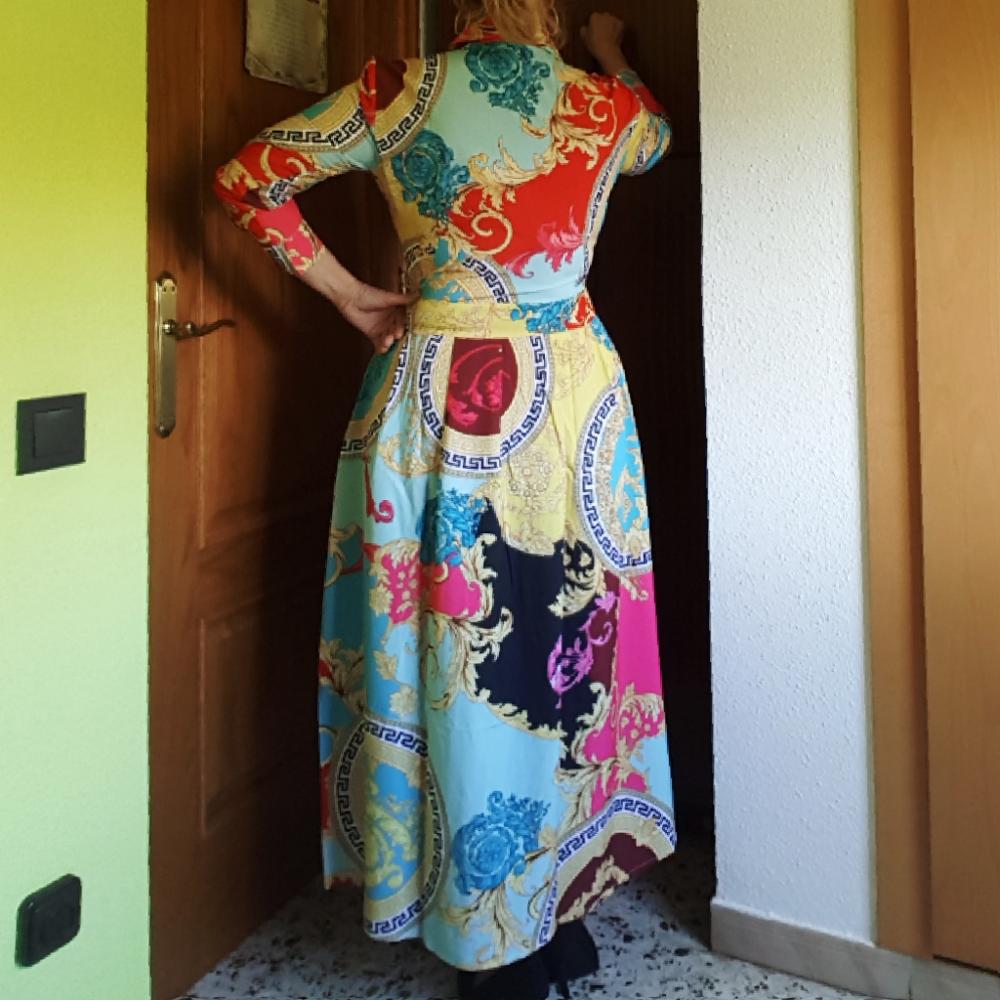 Robe décontractée à col rabattu imprimé
