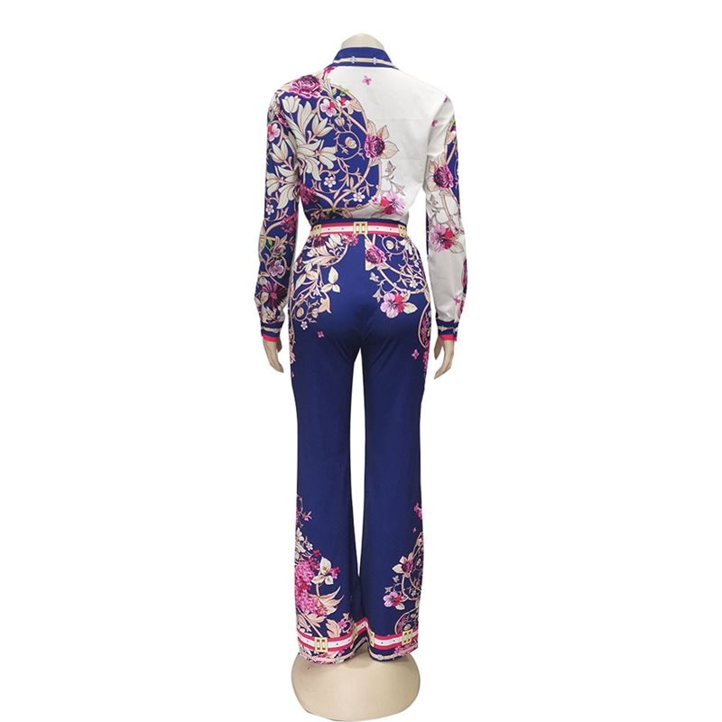 2 pièces Ensemble Chemise et pantalon Imprimé floral