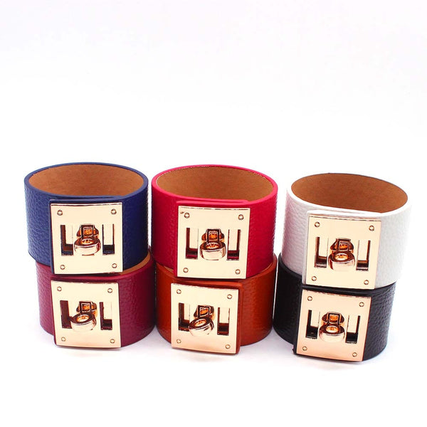 Bracelets en cuir or Luna