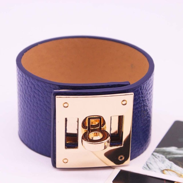 Bracelets en cuir or Luna