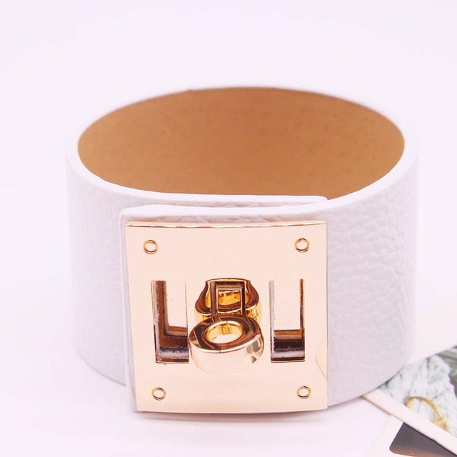 Bracelets en cuir or Luna